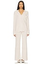 view 5 of 6 CALÇA LARGA CANELADA LUREX CCUL CCUL LUREX RIB WIDE LEG PANT in Chai