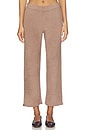 view 1 of 6 CozyChic Ultra Lite Rib Ruffle Hem Ankle Pant in Sable