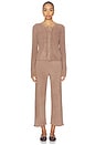 view 5 of 6 CozyChic Ultra Lite Rib Ruffle Hem Ankle Pant in Sable