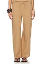 view 1 of 7 PANTALÓN PIERNA ANCHA WIDE LEG PANT in Dark Tan