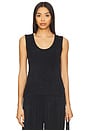 view 1 of 4 CozyChic Ultra Light Scoop Neck Tank in Black