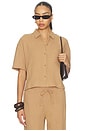 view 1 of 5 CHEMISE BUTTON UP SHIRT in Dark Tan