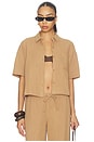 view 2 of 5 CHEMISE BUTTON UP SHIRT in Dark Tan