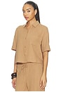 view 3 of 5 CHEMISE BUTTON UP SHIRT in Dark Tan
