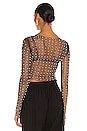 view 3 of 5 Look and Glisten Pearl Mesh Top in Black