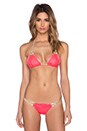 view 1 of 4 Madagascar Glam Triangle Bikini Top in Coral & Gold