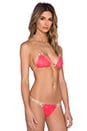 view 2 of 4 Madagascar Glam Triangle Bikini Top in Coral & Gold