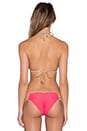 view 3 of 4 Madagascar Glam Triangle Bikini Top in Coral & Gold