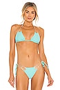 view 1 of 5 Paisley Tri Bikini Top in Aqua