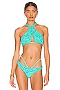 view 1 of 4 Lex Bikini Top in Teal Tiger