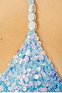 view 5 of 5 Capri Triangle Bikini Top in Blue Shell Sequins