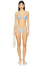 view 4 of 5 Capri Tango Bikini Bottom in Blue Shell Sequins