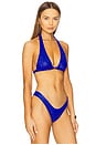 view 2 of 5 Georgia Halter Bikini Top in Blue Glitter