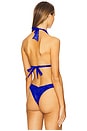 view 3 of 5 Georgia Halter Bikini Top in Blue Glitter