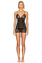 view 1 of 3 CONJUNTO CAMISOLA E TANGA PEONY in Black