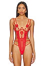 view 1 of 4 Brigitte Wired Bodysuit in Tomato Red