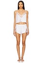 view 1 of 3 Leonora Satin Cami And Short Set in White & Sheer