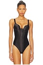 view 2 of 5 Verona Luxury Satin Wired Push-up Bodysuit in Black