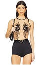 view 1 of 5 Safiya Bodysuit in Black & Sheer