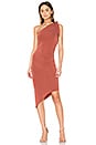 view 1 of 3 Titania Asymmetrical Midi Dress in Rust