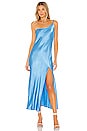 view 1 of 3 Frederic Asymmetrical Midi Dress in Azure