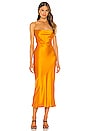 view 2 of 4 Seraphine Lace Up Midi Dress in Tangerine