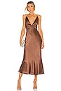 view 1 of 3 Valentina V Midi Dress in Chocolate