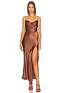 view 1 of 3 Annika Cowl Maxi Dress in Chocolate