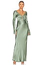 view 1 of 3 Malyka Long Sleeve Maxi Dress in Moss Green