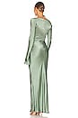 view 3 of 3 Malyka Long Sleeve Maxi Dress in Moss Green