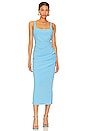 view 1 of 3 Karina Tuck Midi Dress in Topaz Blue
