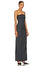 view 2 of 4 Pine Strapless Maxi Dress in Charcoal Pinstripe