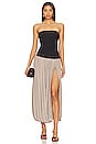 view 1 of 3 ПЛАТЬЕ МАКСИ БЕЗ БРЕТЕЛЕЙ SERENE in Black & Taupe