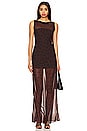 view 1 of 3 Turner Boatneck Maxi Dress in Chocolate & Black