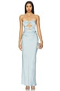 view 1 of 3 Rochelle Twist Strapless Dress in Dolphin Blue