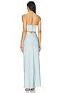 view 3 of 3 Rochelle Twist Strapless Dress in Dolphin Blue