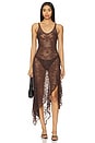 view 1 of 3 Adonia Lace Midi Dress in Chocolate
