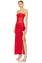 view 2 of 3 Celyse Strapless Dress in Rouge