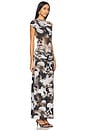 view 2 of 4 Solene Asymmetric Dress in Dark Blurred Floral