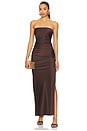 view 1 of 4 Eternity Strapless Maxi Dress in Dark Chocolate