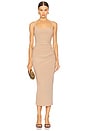 view 1 of 4 VESTIDO MIDI COM PREGAS KARINA in Camel
