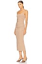 view 3 of 4 VESTIDO MIDI COM PREGAS KARINA in Camel