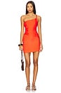 view 1 of 4 Melanie Asymmetric Mini Dress in Fire Red