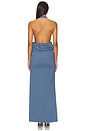 view 3 of 3 Priscilla Bubble Maxi Dress in Steel Blue