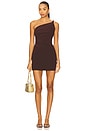 view 1 of 3 Ariven Asymmetric Mini Dress in Dark Chocolate