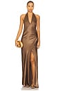 view 1 of 3 Elisia Wrap Maxi Dress in Milk Chocolate