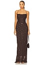 view 1 of 5 Arielle Slip Maxi Dress in Dark Chocolate