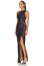 view 2 of 3 Sol Asymmetric Dress in Dark Chocolate