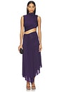 view 1 of 4 Leilah Drape Midi Dress in Deep Violet