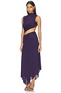 view 3 of 4 Leilah Drape Midi Dress in Deep Violet